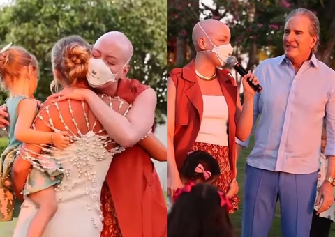  Em tratamento de câncer, Fabiana Justus faz surpresa no aniversário da irmã e emociona família