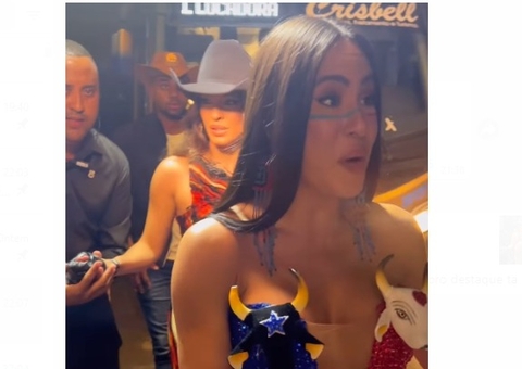 Davi, Bia e Isabelle chegam juntos na 1ª noite do São João da Thay; veja vídeo