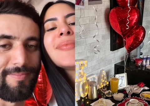 Matteus faz surpresa para Isabelle no primeiro Dia dos Namorados juntos