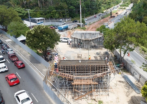 Viaduto entre avenidas Efigênio Salles e Torres atinge 30% de execução