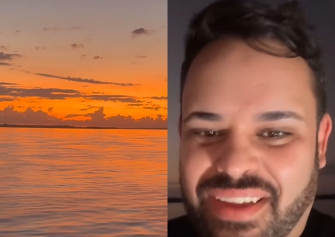 Ex-BBB Michel se encanta com nascer do sol no Rio Amazonas: 'Valeu a pena'