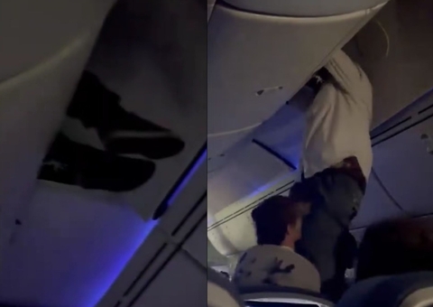 Passageiro é arremessado para teto de avião durante turbulência; vídeo