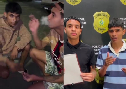 Influencers levam 'enquadro' ao fingirem fumar maconha em frente a delegacia de Manaus; vídeo