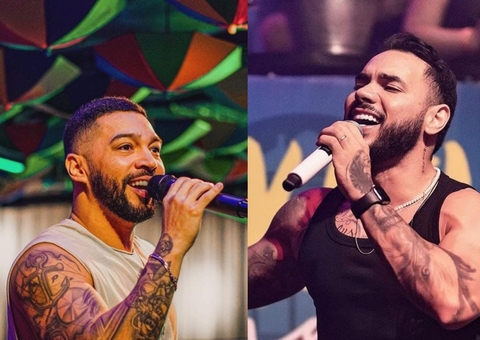 Mikael e Prata Filho esquentam show do Só Pra Contrariar em Manaus