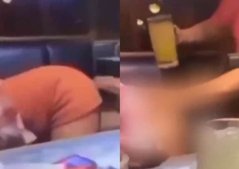 Mulher tenta tomar drink pelo ânus em restaurante e é presa com namorado; vídeo