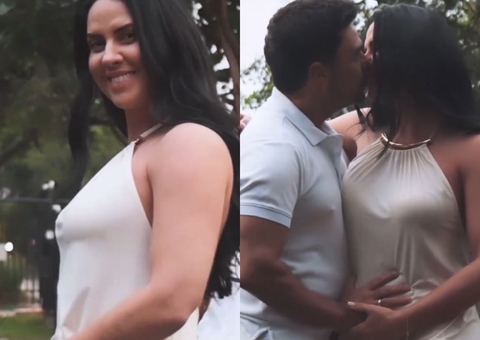 Graciele Lacerda anuncia que está grávida de Zezé Di Camargo