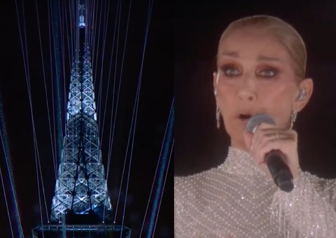 Céline Dion surge cantando na Torre Eiffel e emociona na abertura das Olimpíadas; vídeo