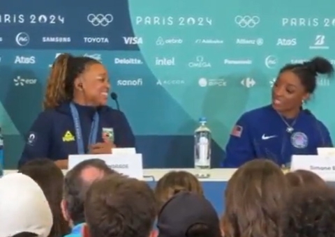 Após competição, Biles diz que não quer mais enfrentar Rebeca Andrade; vídeo