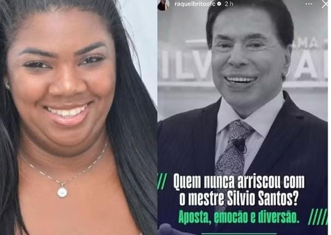Irmã de Davi Brito causa revolta após fazer propaganda de jogo com foto de Silvio Santos