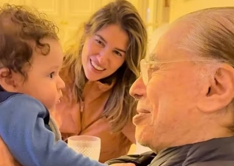 Alexandre Pato posta vídeo emocionante de Silvio Santos com o neto Benjamin