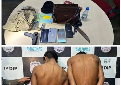 Falsos vendedores de bombons são presos após assaltarem ônibus em Manaus