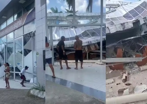 Teto de santuário em Recife desaba durante distribuição de cestas básicas