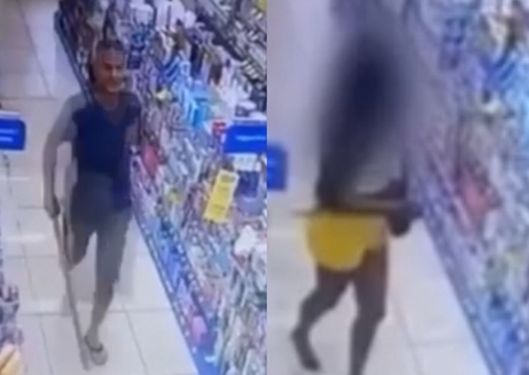 Mulher é agredida por marido de vizinha com pedaço de madeira em farmácia 