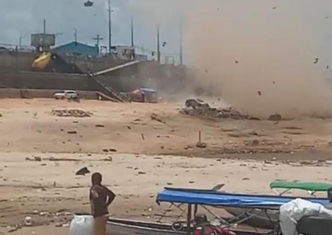 Vendaval é registrado na Manaus Moderna; vídeo