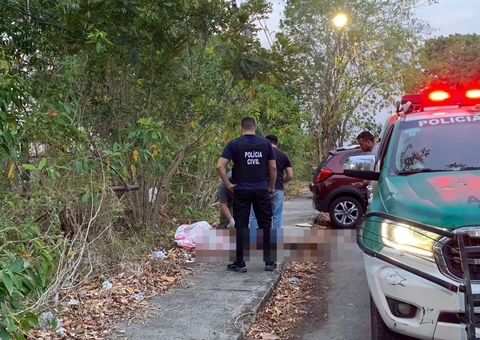 Homem é estrangulado e desovado em calçada do Distrito Industrial