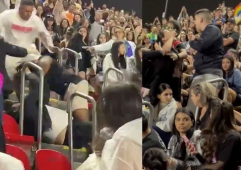 Vídeo: Show de Bruno Mars tem pancadaria na arquibancada