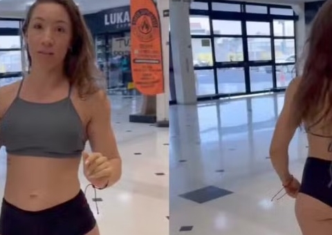 Influencer é expulsa por usar microshort na academia