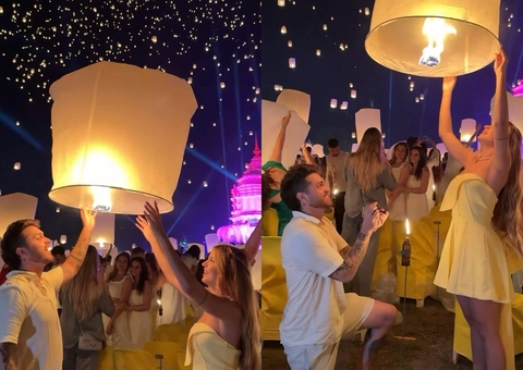 Gustavo Tubarão pede namorada em casamento na Tailândia; vídeo