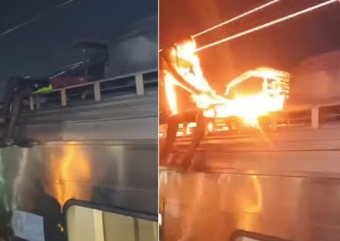 Adolescente sofre descarga elétrica ao viajar em cima de trem no RJ