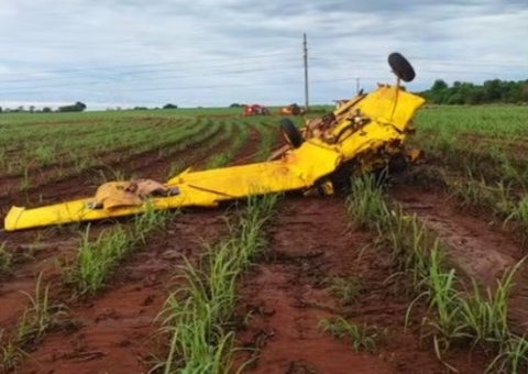 Avião de pequeno porte cai em Goiás e piloto morre