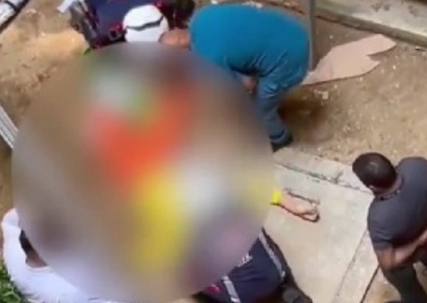 Vídeo: Detento quebra a perna ao se jogar do Fórum Henoch Reis em tentativa de fuga