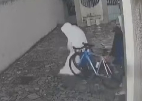 Bandido se disfarça de ‘fantasma’ com lençol e furta bicicletas de casa