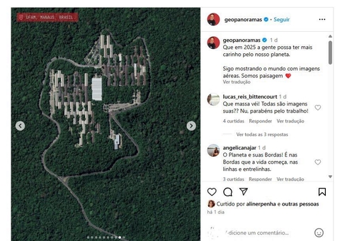 Imagem aérea da Ufam cercada de floresta é destaque em rede social