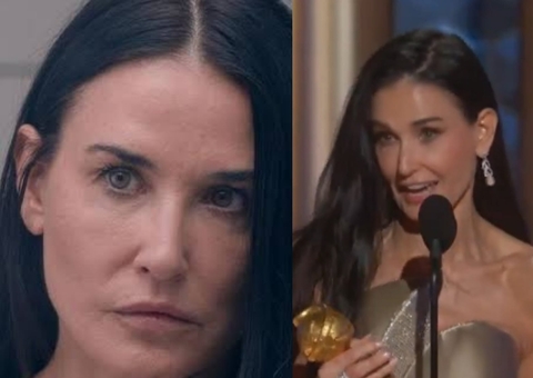 Demi Moore vence 1º Globo de Ouro por 'A Substância'; veja discurso