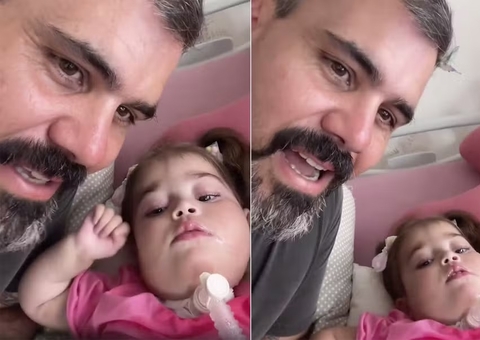 Filha de Juliano Cazarré tem alta do hospital após 2 semanas