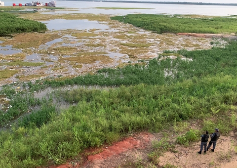 Corpo sem cabeça e braços é consumido por urubus em orla de Manaus