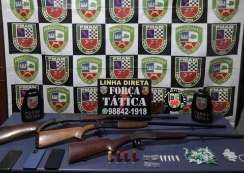 Polícia apreende armas e drogas em ponto de tráfico em ramal na AM-010