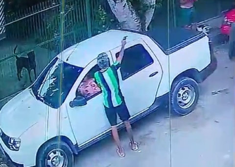 Criminosos roubam picape e quase passam por cima de vítima em Manaus; vídeo