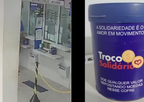 Homem é flagrado furtando cofrinho solidário da Apae em lotérica