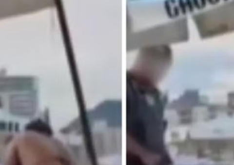 PM dá bronca em casal por 'esfrega esfrega' em plena luz do dia na praia 