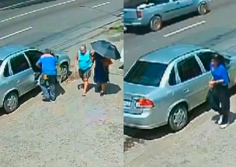 Veja momento em que idosa é assaltada por mulheres na Compensa