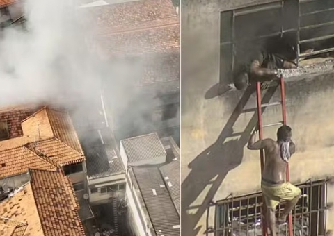 Incêndio atinge fábrica de fantasias no Rio, e vítimas fogem pelas janelas
