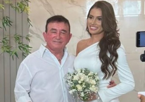 Amado Batista se casa com miss 50 anos mais nova; veja fotos