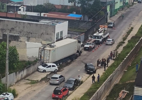 Caminhão desgovernado fere homem e destrói imóvel na Colônia Japonesa