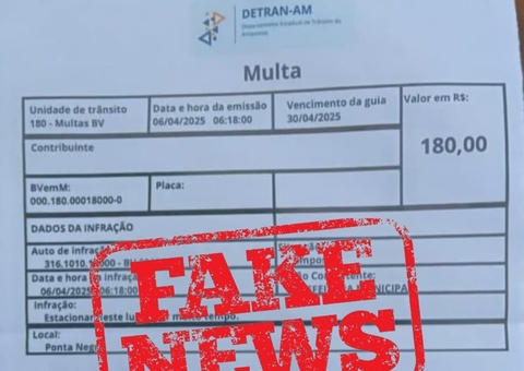 Prefeitura de Manaus alerta sobre multas falsas por infração de trânsito 