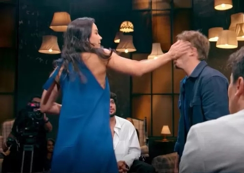 Fábio Porchat leva tapão de Kyra Gracie, esposa de Malvino Salvador