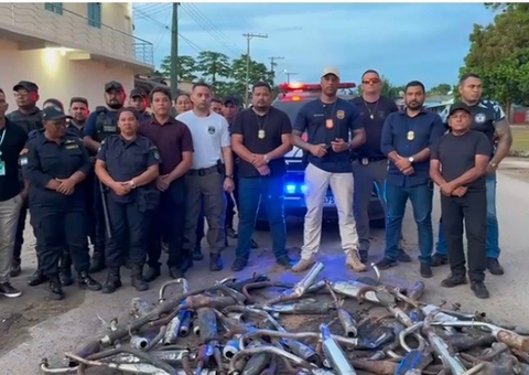Polícia retira 170 escapamentos de motos durante operação em Borba
