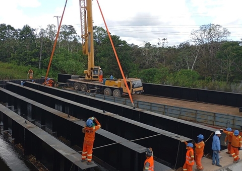 Construção da ponte sobre o Rio Curuçá avança na BR-319 e chega a 75% de execução