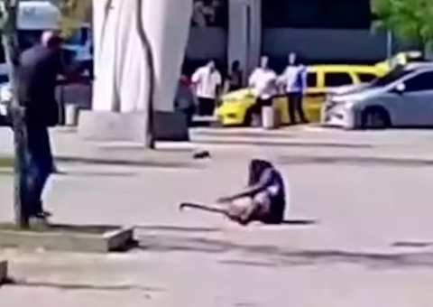 Homem é baleado por PM após ameaçar pessoas com foice em frente ao Aeroporto Santos Dumont