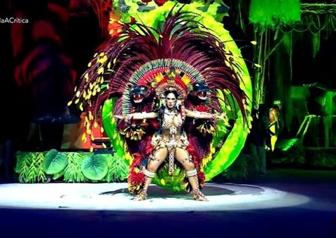 Cunhã-poranga Isabelle Nogueira transforma-se em onça durante lenda Tapiraiauara