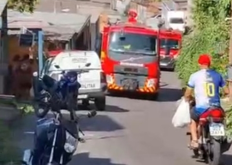 Princípio de incêndio atinge residência na Cidade Nova; Vídeo