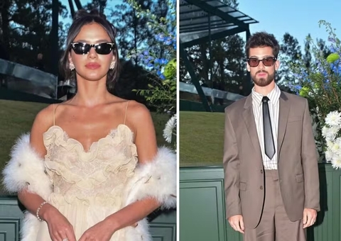 Bruna Marquezine e João Guilherme chegam juntos a casamento; vídeo