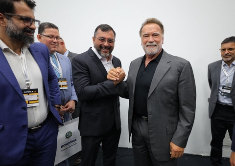 Wilson Lima apresenta a Schwarzenegger papel do Amazonas na agenda climática global