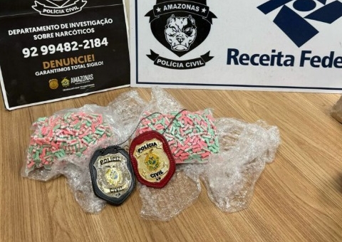 Polícia apreende carga de ecstasy avaliada em R$ 160 mil em Manaus