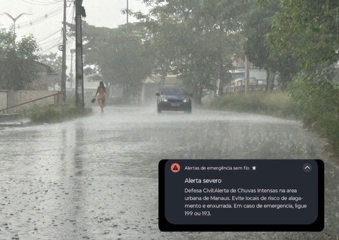 Temporal surpreende moradores após alerta da Defesa Civil em Manaus
