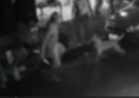 Chocante: Vídeo mostra homem esfaqueando cachorro no meio da rua no Lírio do Vale